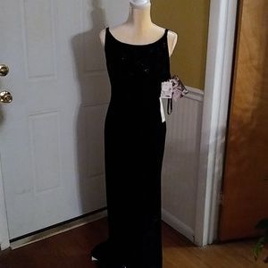 Formal Black Velvet floor length dress